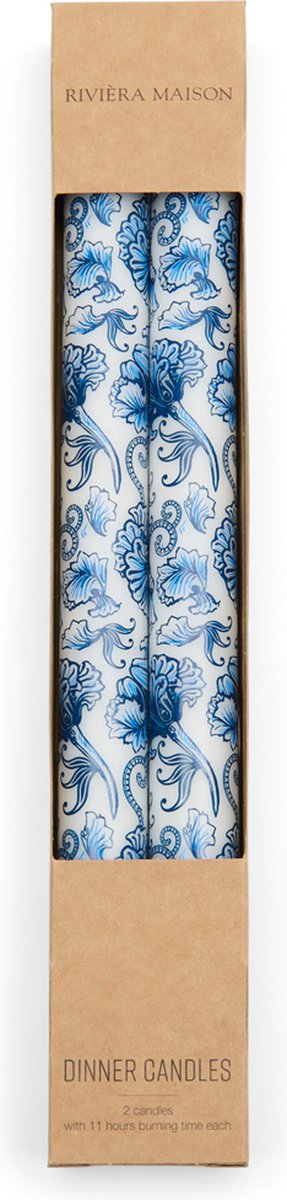 Rivièra Maison Amalfi dinerkaarsen set blauw/wit 28cm - Stearine