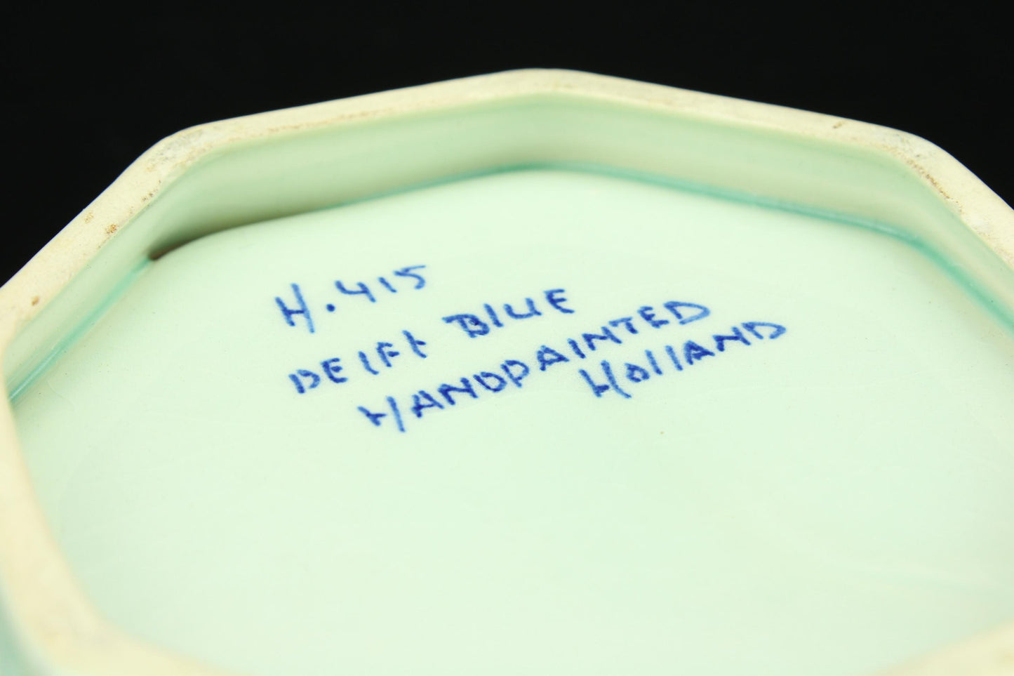Vintage Delfts Blauw schaaltje - handbeschilderd Hollands molenlandschap - stervormig schaaltje - 17,5cm.