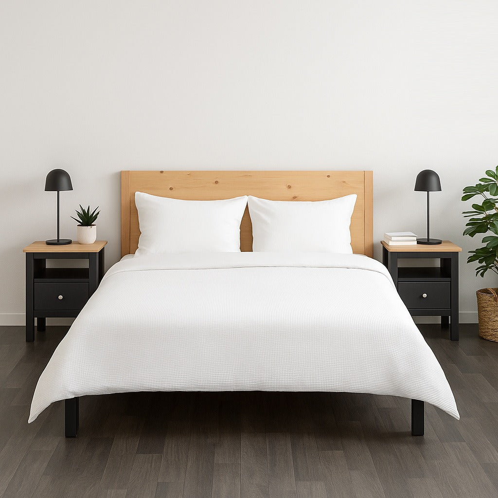 Havuun nachtkastje grenen zwart/naturel scandinavisch