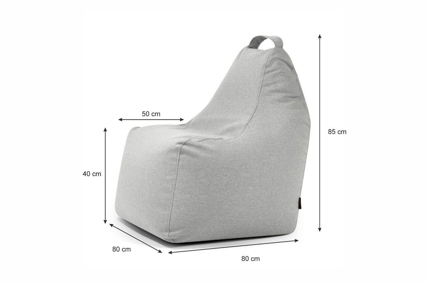 Nordura Play gaming zitzakstoel lichtgrijs 80 cm