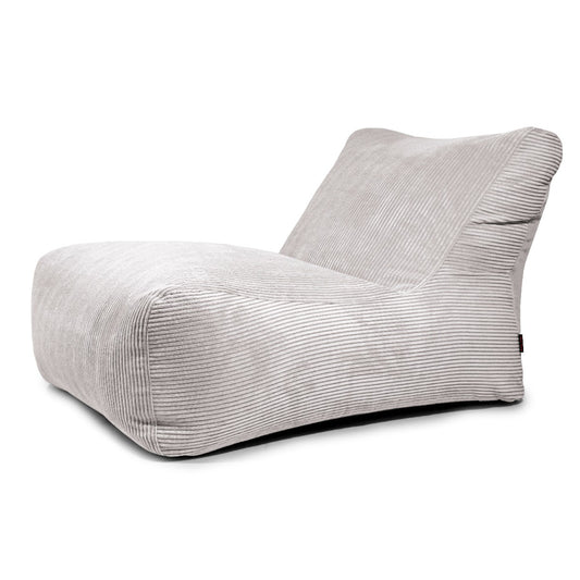 Nordura Lounge zitzak rib wit/grijs 130 cm met vulling