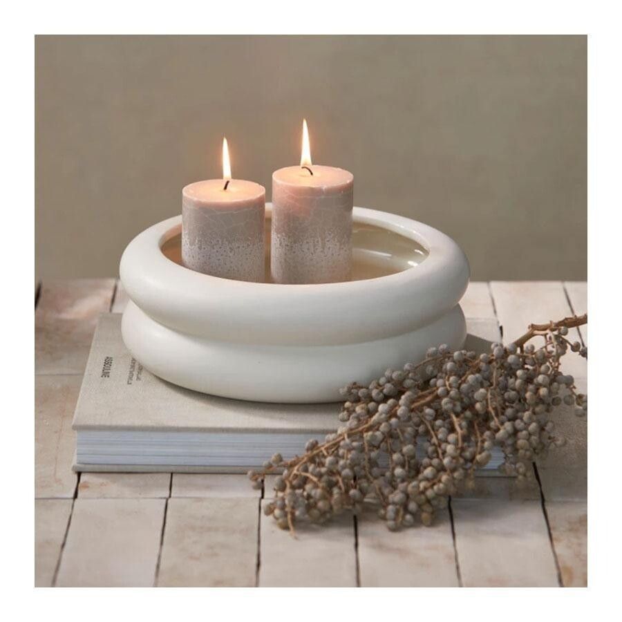 Rivièra Maison Loivre: decoratieschaal rond wit (ØxH) 29x10