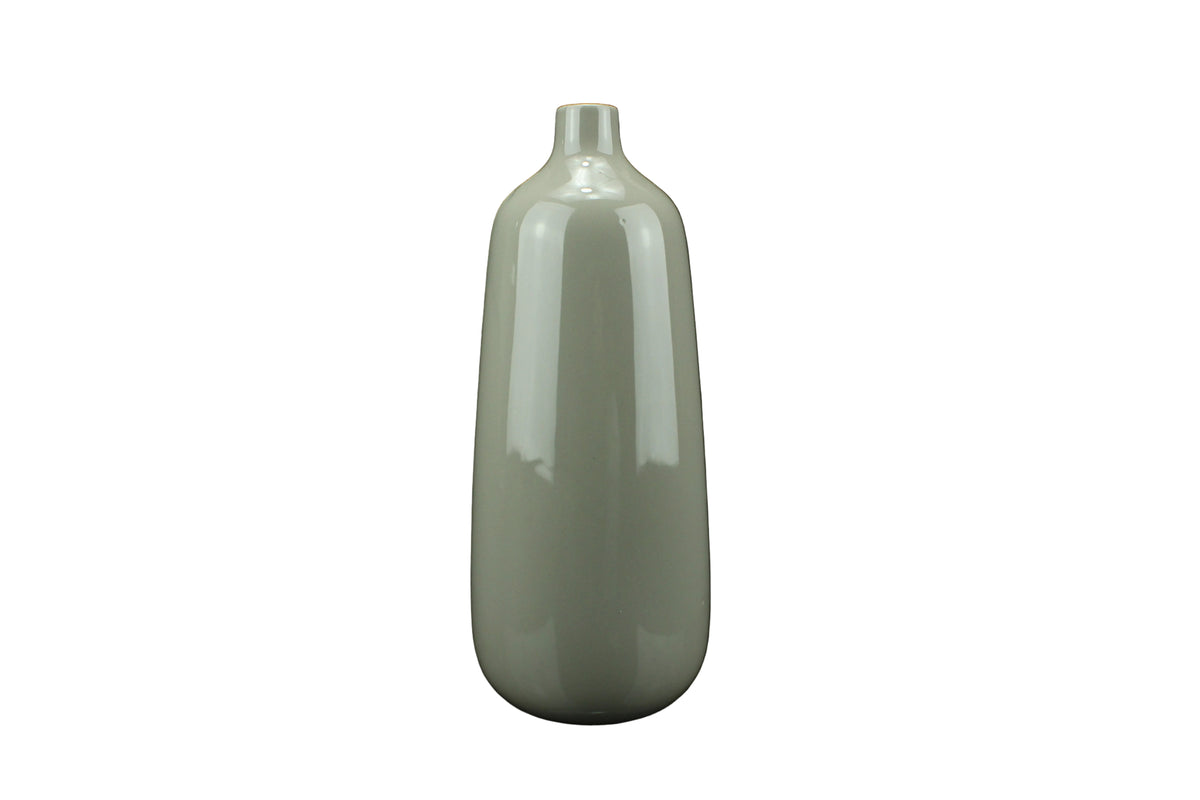 Grijze porseleinen vaas - 31.5 cm hoog