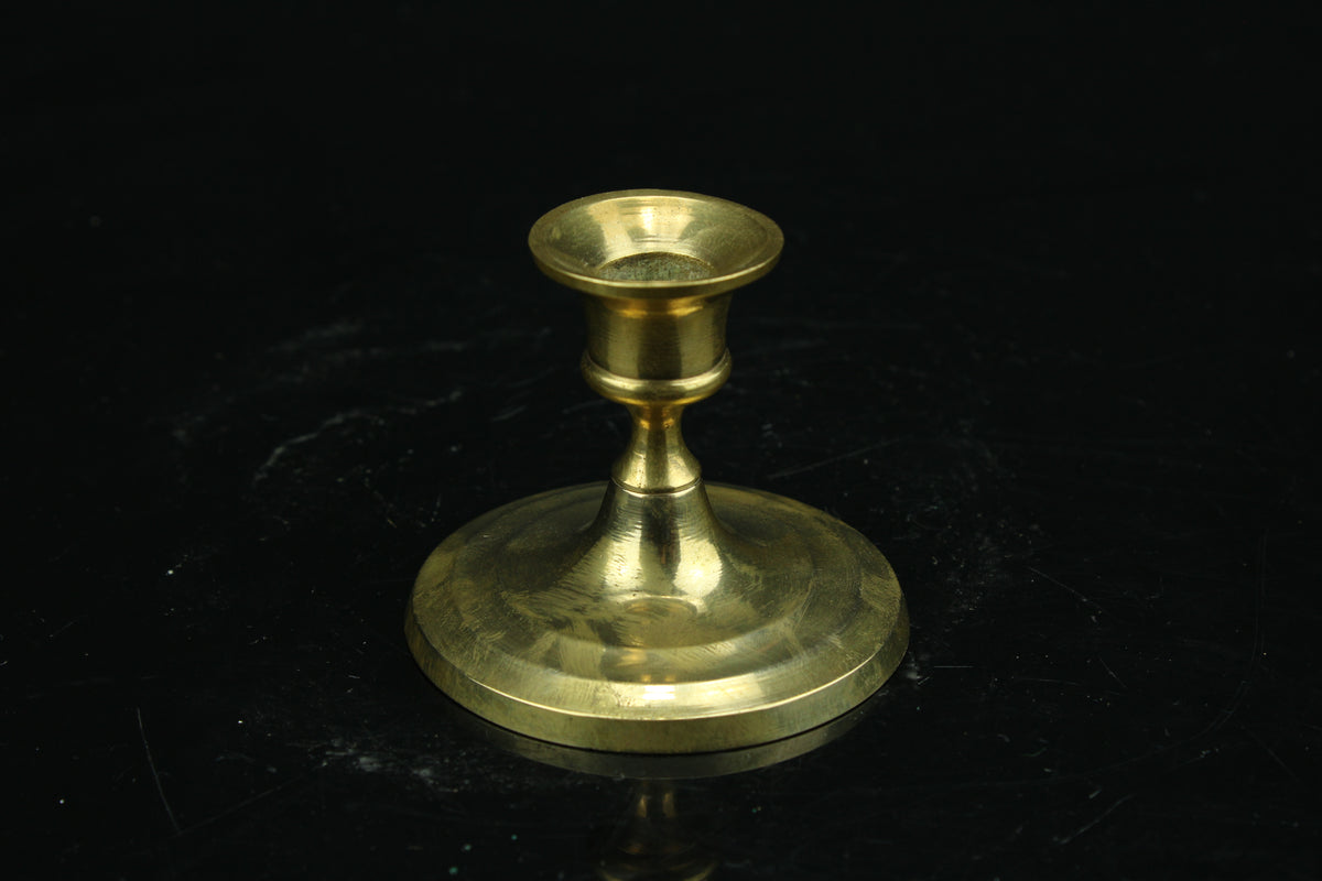 Kleine vintage messing kandelaar – klassiek brocante – 5 cm hoog