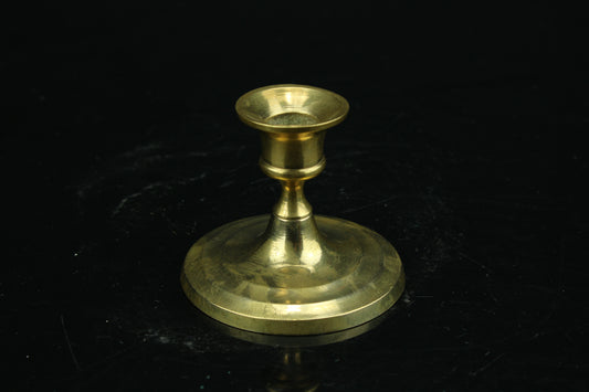 Kleine vintage messing kandelaar – klassiek brocante – 5 cm hoog