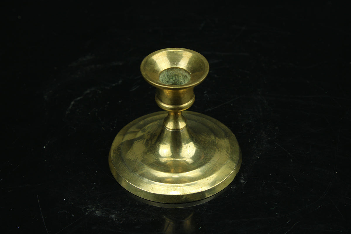 Kleine vintage messing kandelaar – klassiek brocante – 5 cm hoog