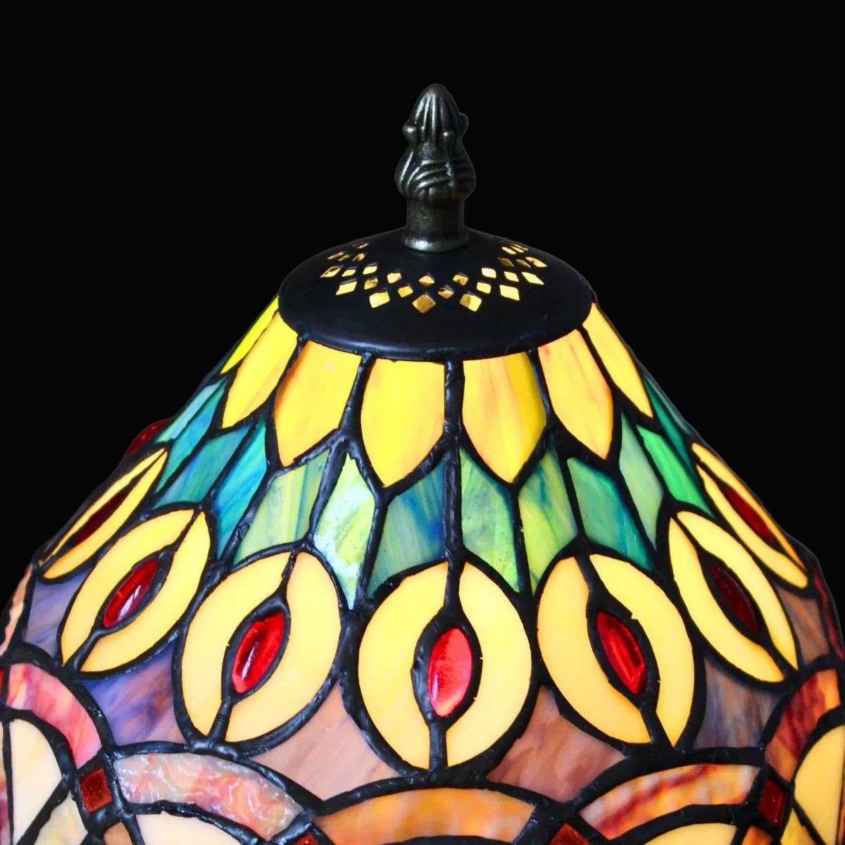 Tiffany-stijl lamp met pauwenveerpatroon