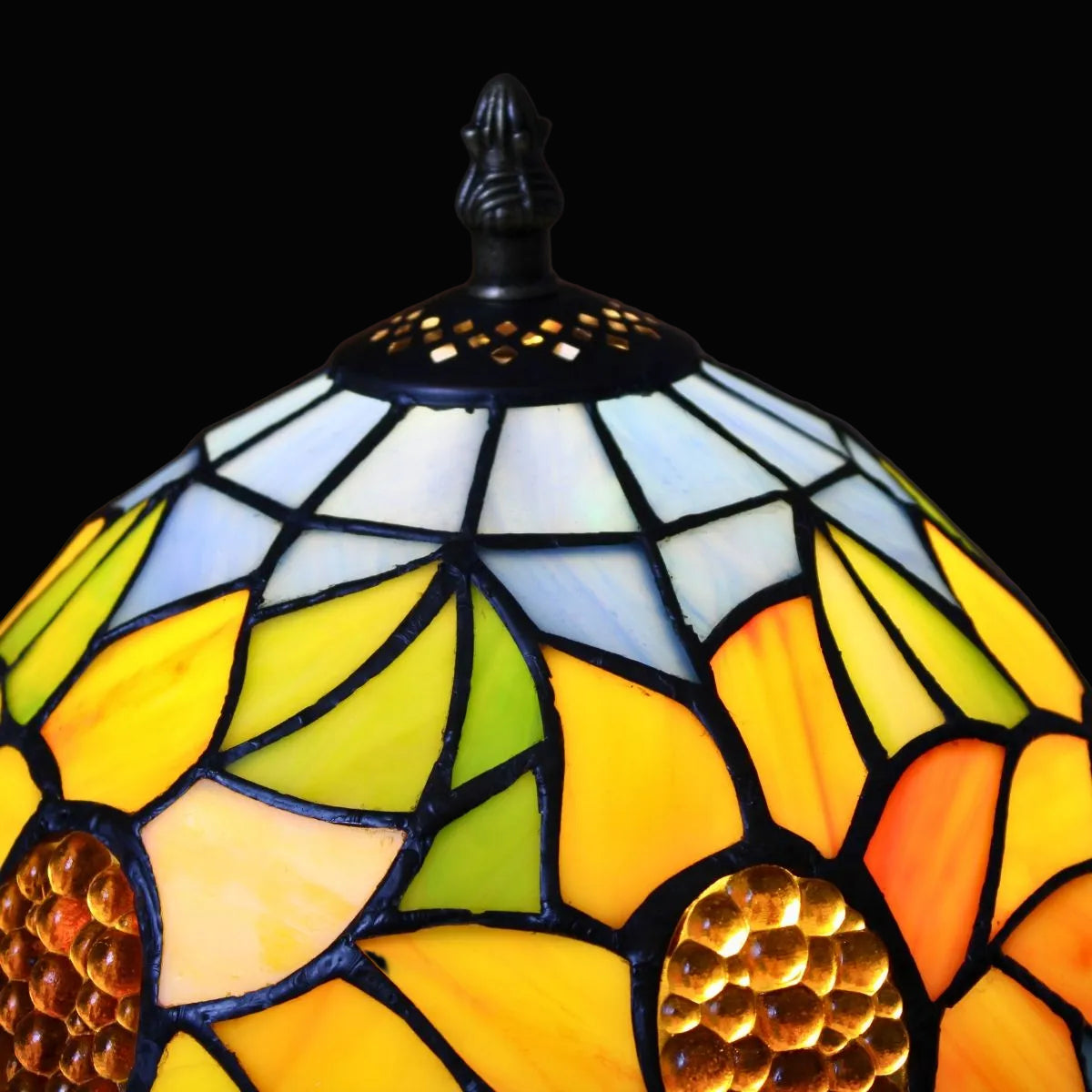 Tiffany-stijl lamp met  levendig zonnebloempatroon