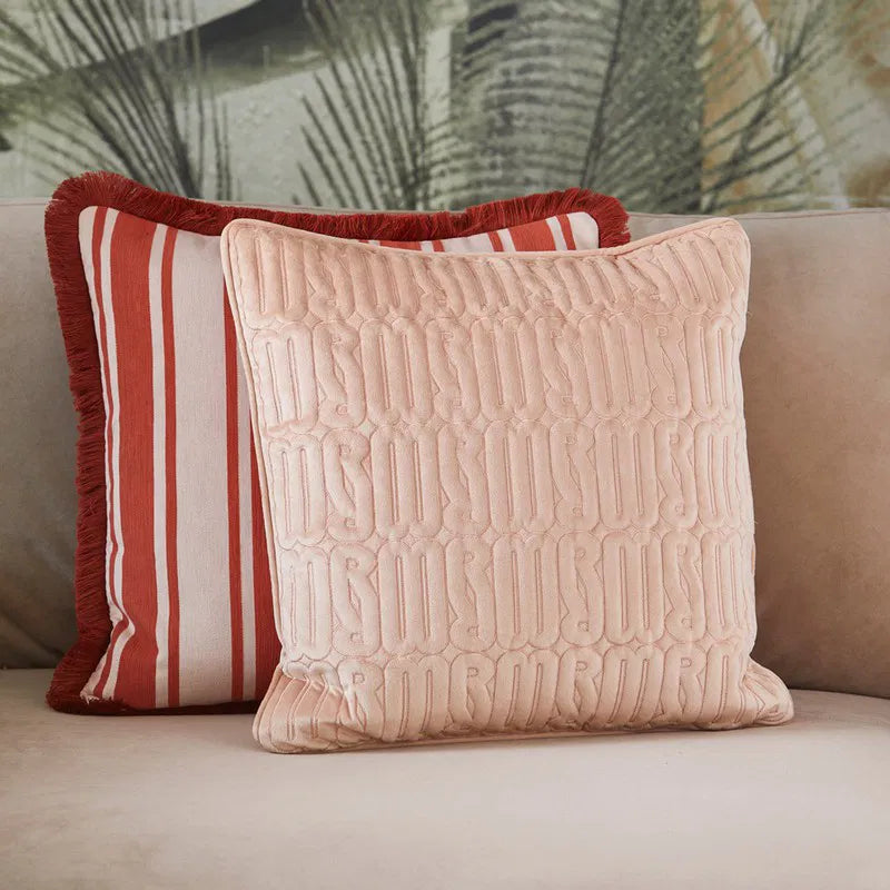 Rivièra Maison kussenhoes Loreo - vierkant roze 50x50 cm - Polyester
