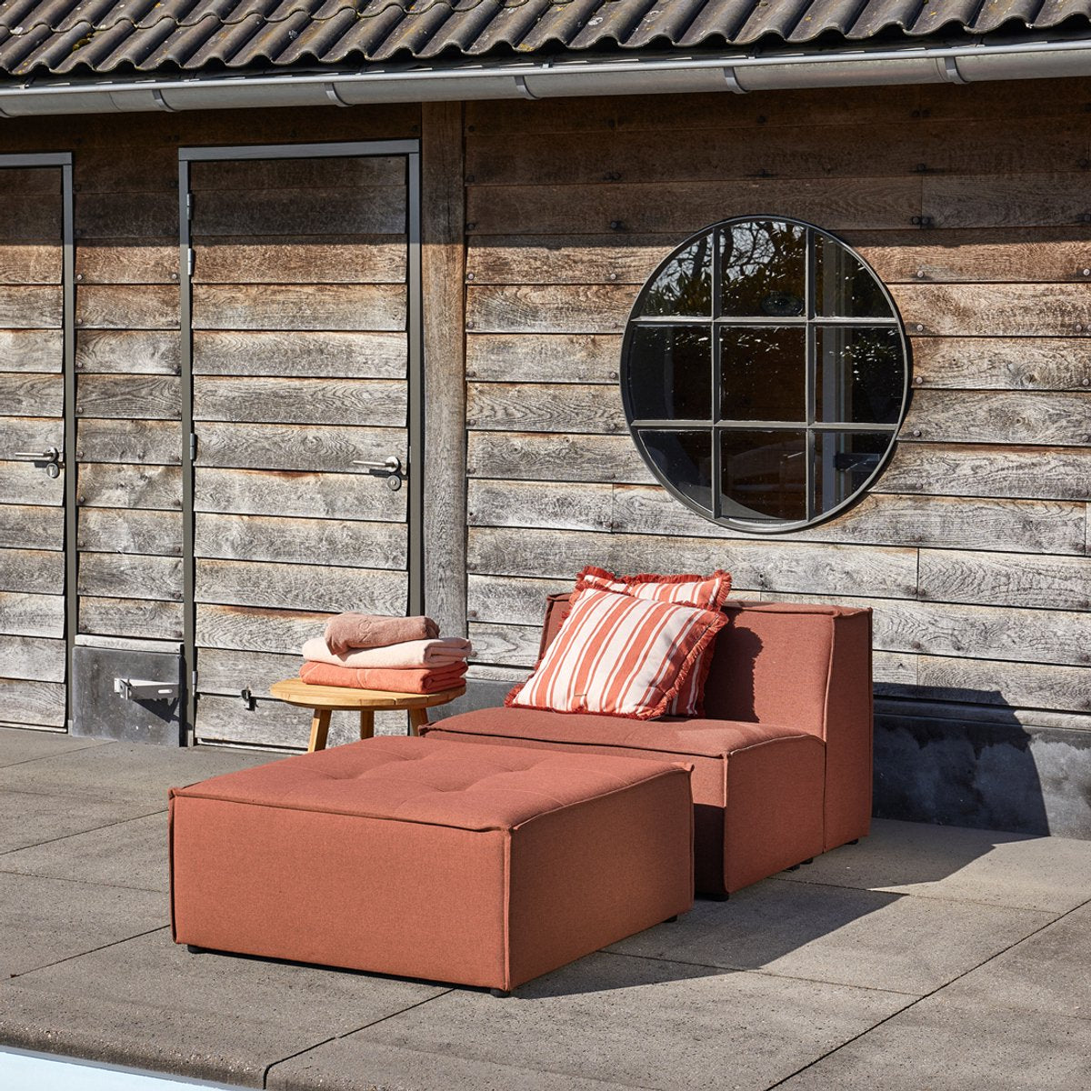 Riviera Maison kussenhoes Norcia - vierkant Roze gestreept - 50x50 cm - Polyester