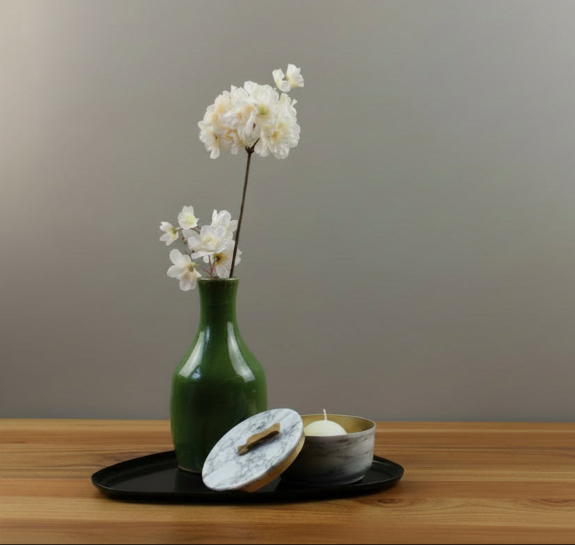 Tafel decoratie set Bloem: moderne, elegante set met bloesemtak