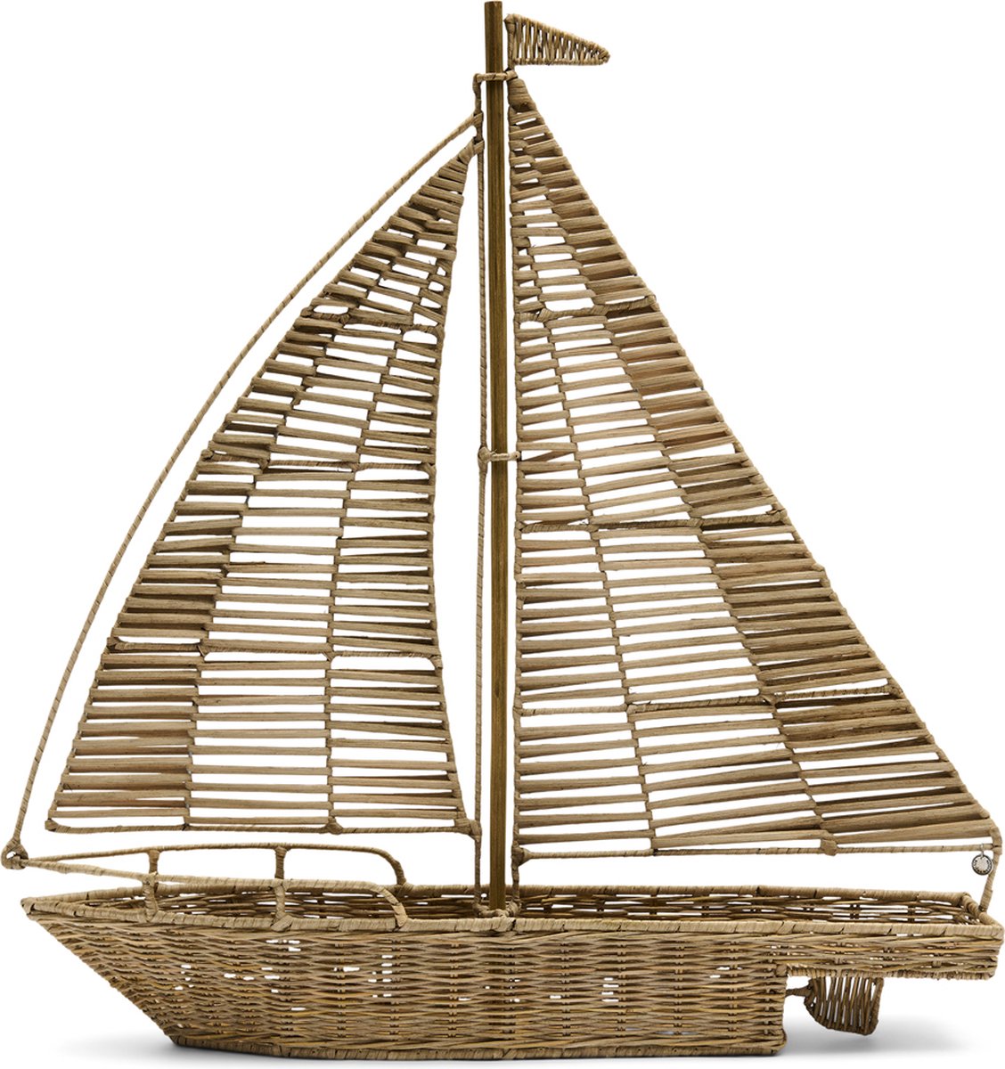 Rivièra Maison Boot Naturel - grote sculpture in rattan en ijzer