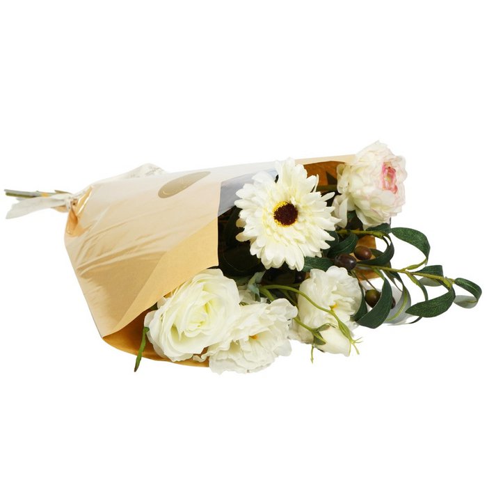 Zijden boeket ‘Elegance’ luxe tijdloze witte bloemenmix