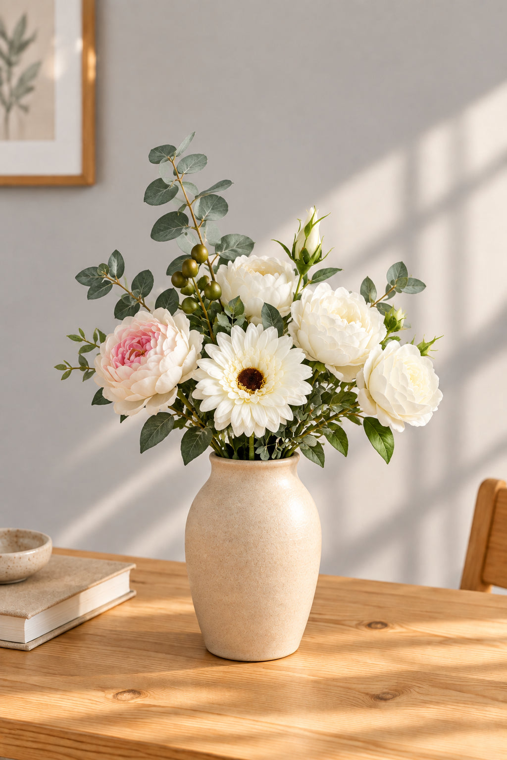 Zijden boeket ‘Elegance’ luxe tijdloze witte bloemenmix