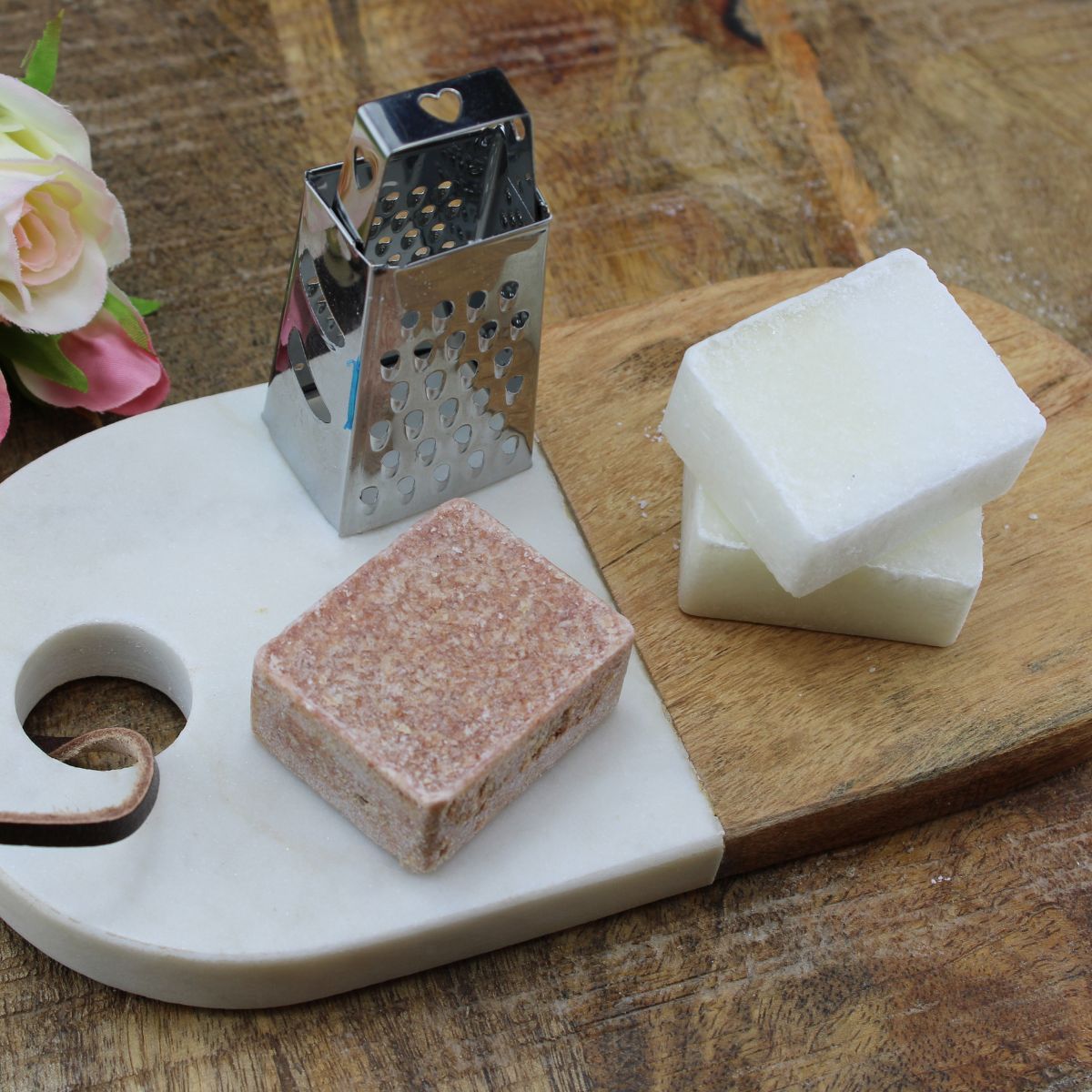 Cotton / Amber - geurblokjes / amberblokjes set met plateau, rasp