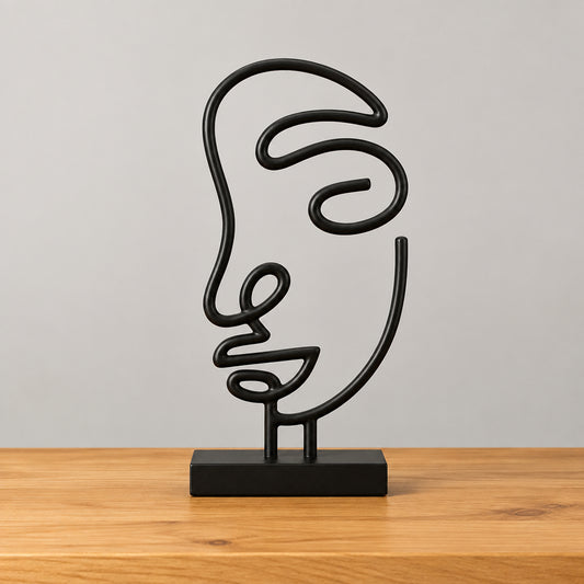 Face: decoratie ornament gezicht zwarte lijn