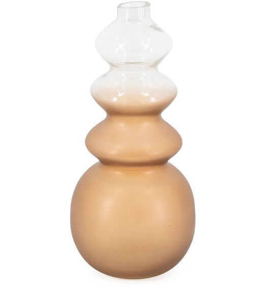 Brons flow: design vaas in bronskleurig glas