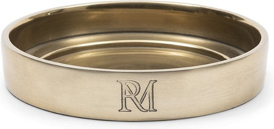 Rivièra Maison Maxime: kaarsenhouder goud rond aluminium L (ØxH) 13x2.5