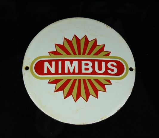 Vintage Nimbus Reklameschild Emaille Retro Motorrad Memorabilien weißes Metallschild 11,5 cm
