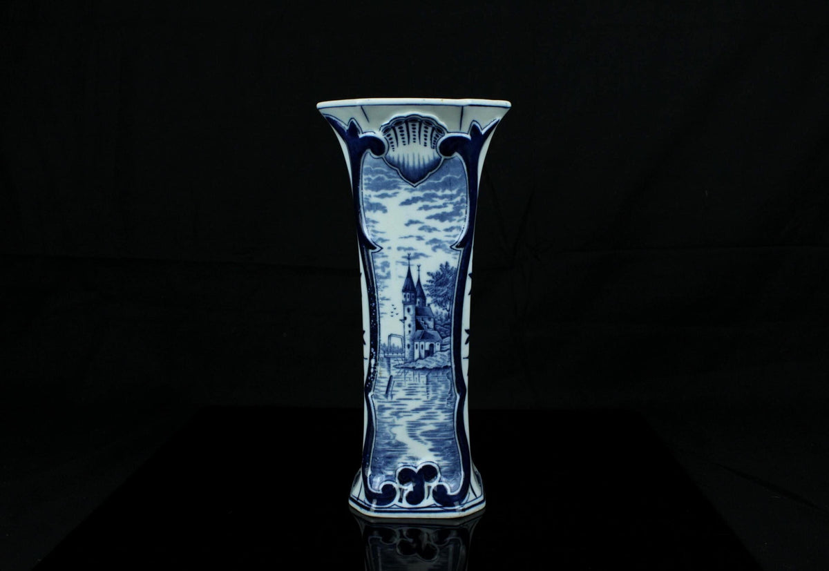 Delfts Blauw vaas handgeschilderd 25 cm - De Delft 1701