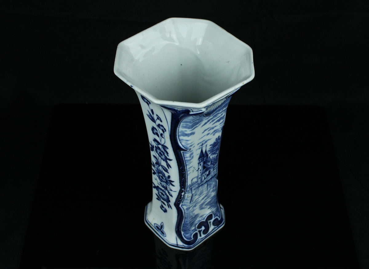 Delfts Blauw vaas handgeschilderd 25 cm - De Delft 1701