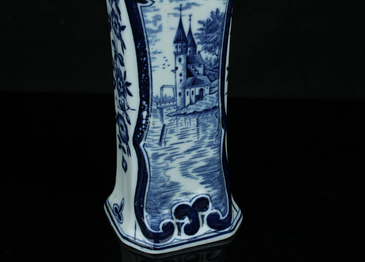Delfts Blauw vaas handgeschilderd 25 cm - De Delft 1701