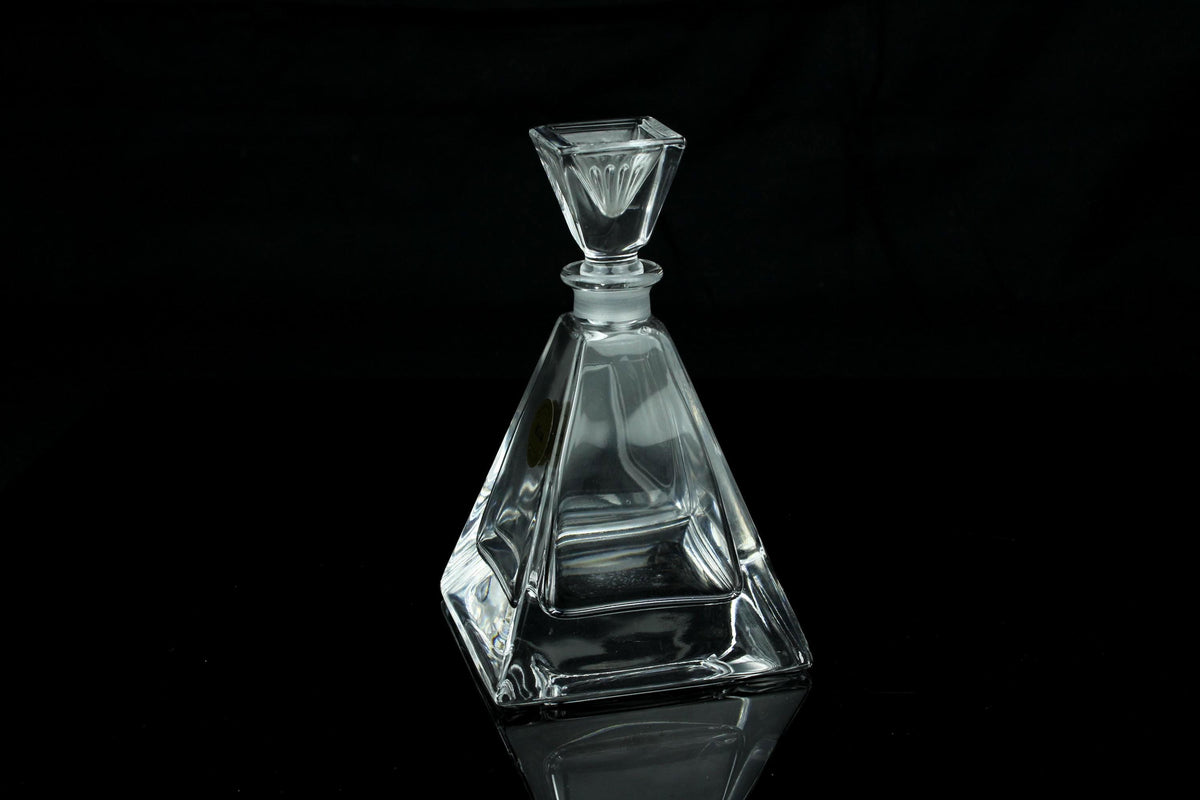 Vintage Riva Kristall-Parfümflasche 13 cm Made in EWG Pyramidenmodell