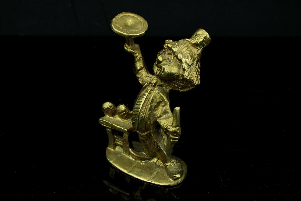 Vintage messing clown beeldje - jaren 60/70 - 10,5 cm