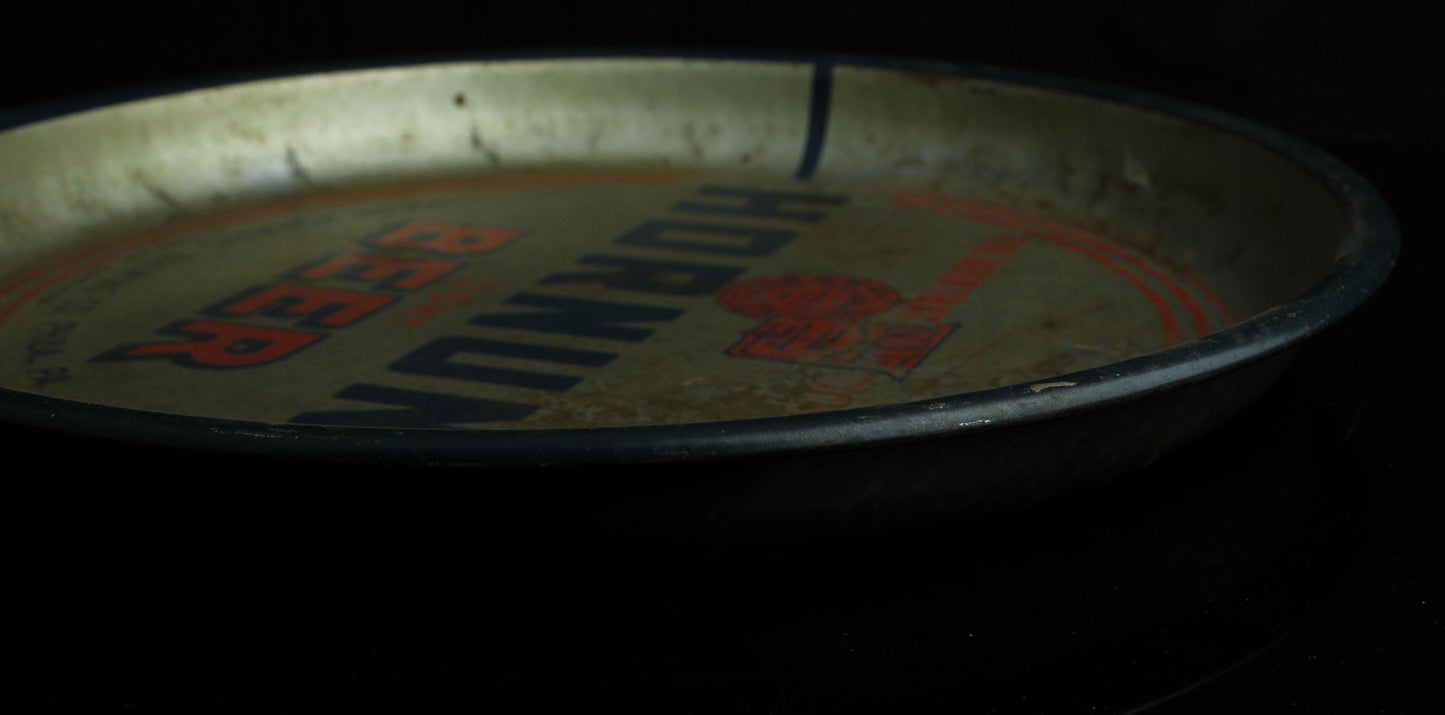 Vintage Hornung Beer Tablett - Metall Bieruntersetzer - retro amerikanische Bierwerbung - 1940/1960