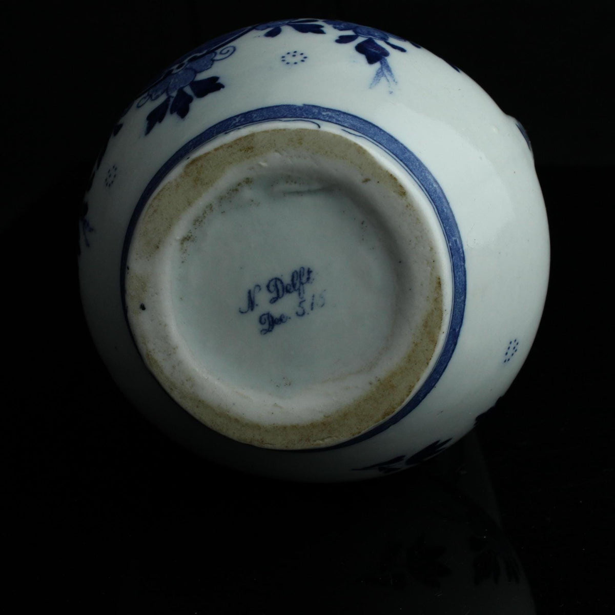 Delfts blauw vaas met dubbele handvatten - N. Delft - vintage porselein - 27,5 cm hoog