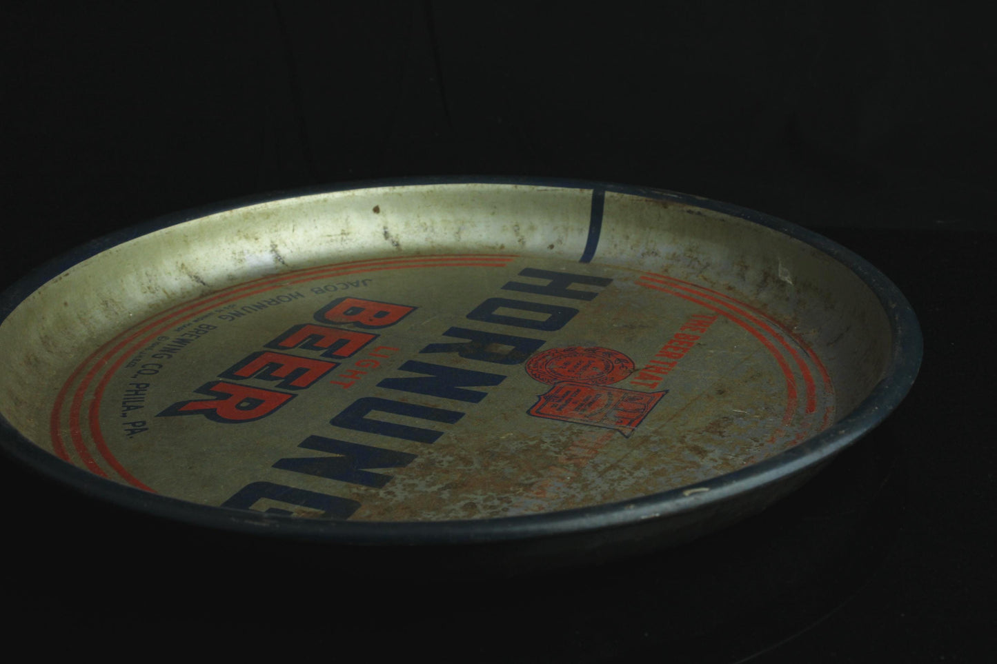 Vintage Hornung Beer Tablett - Metall Bieruntersetzer - retro amerikanische Bierwerbung - 1940/1960