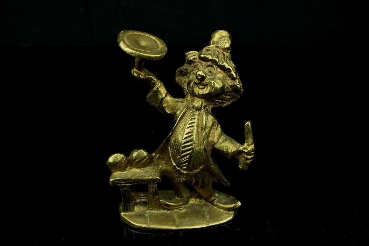 Vintage messing clown beeldje - jaren 60/70 - 10,5 cm