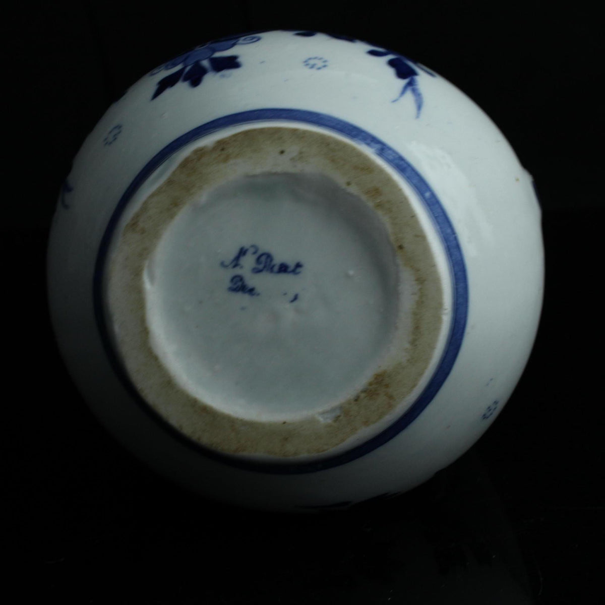 Delfts blauw vaas met dubbele handvatten - N. Delft - vintage porselein - 27,5 cm hoog