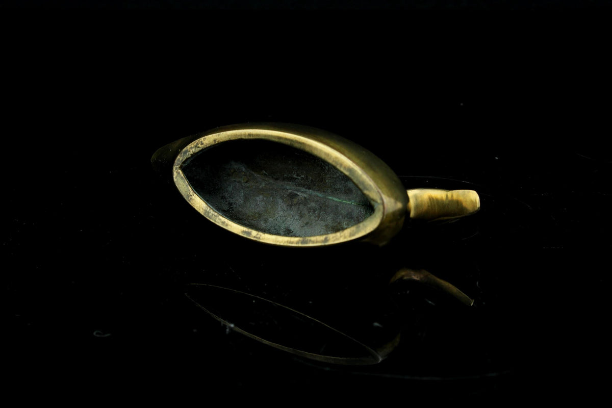 Vintage messing eend beeldje  kleine gouden vogel - retro Sculptuur 4,6 cm.