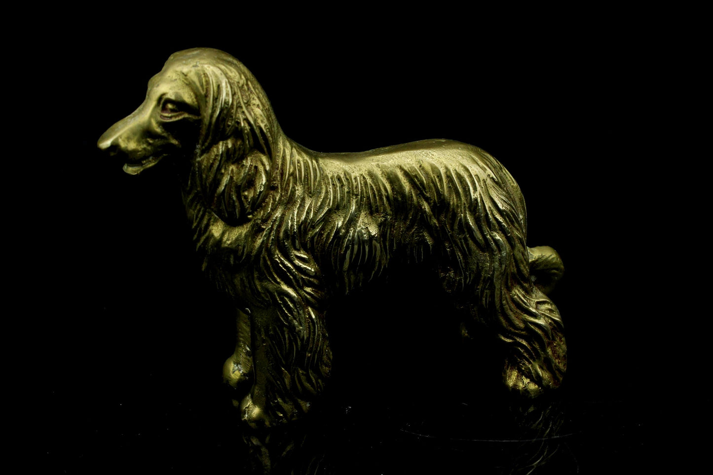 Vintage Messing Hundefigur - goldene Hundeskulptur 11,5 cm