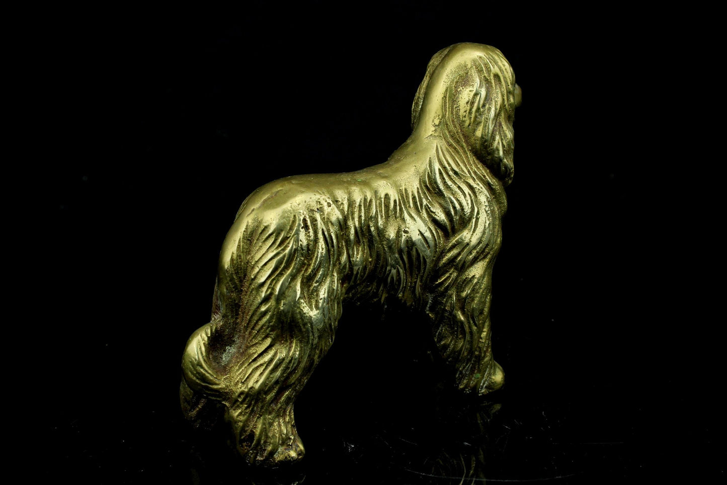 Vintage Messing Hundefigur - goldene Hundeskulptur 11,5 cm