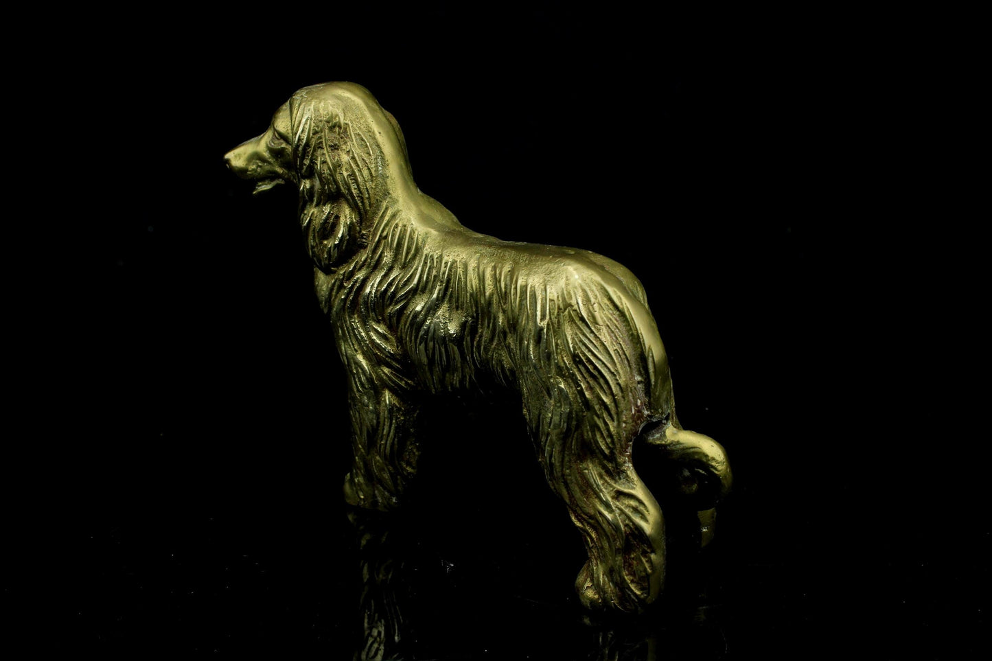 Vintage Messing Hundefigur - goldene Hundeskulptur 11,5 cm