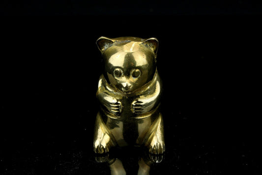 Vintage Messing Bär Figur - goldfarben - 7,5 cm.