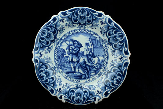 Vintage Delfter blaues Zierteller „Der Maurer - made in Holland - Wandteller Keramik