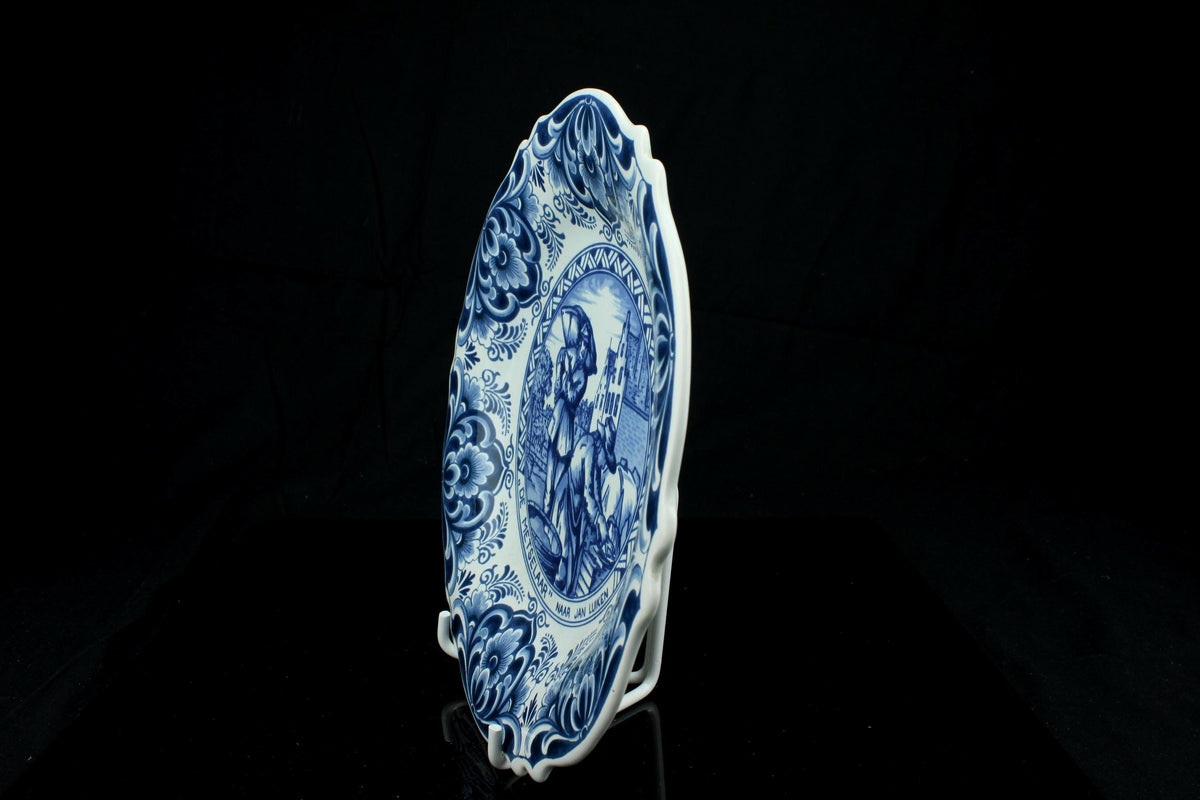 Vintage Delfts blauw sierbord “De Metselaar - made in Holland - wandbord keramiek