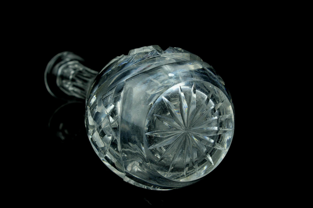 Vintage geslepen kristallen karaf met stop - Boheems kristal stijl - whisky cognac fles 25,5 cm