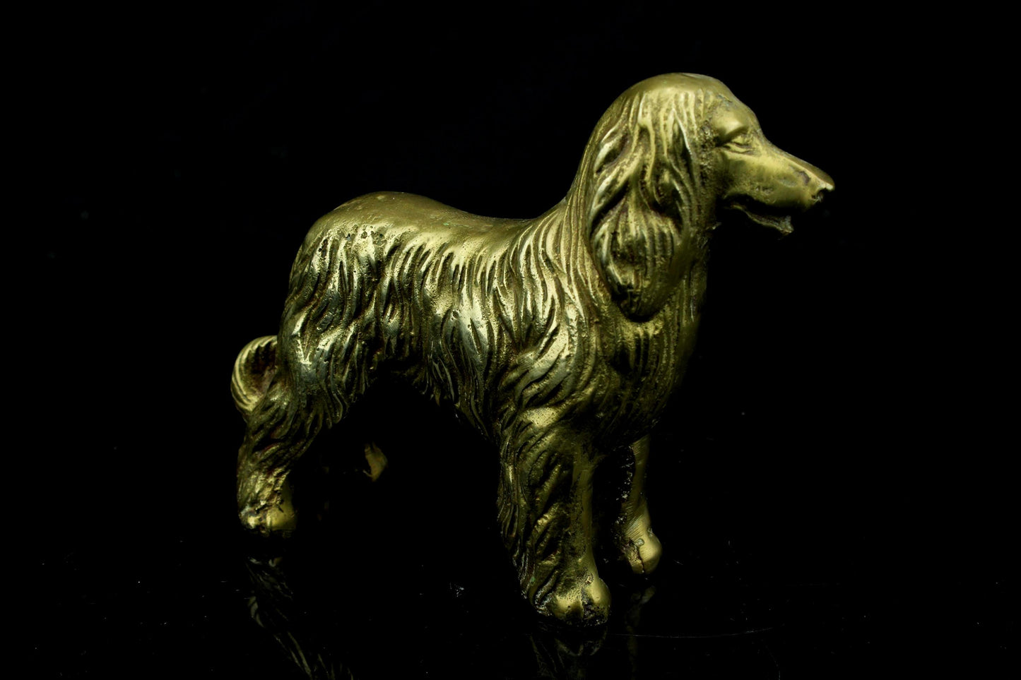 Vintage Messing Hundefigur - goldene Hundeskulptur 11,5 cm