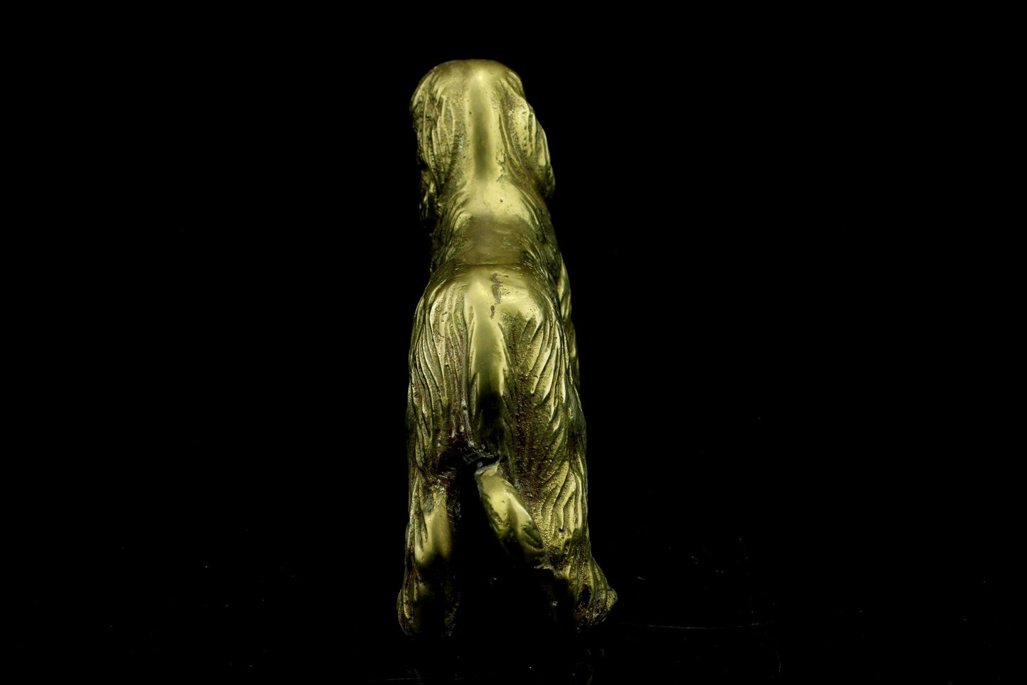 Vintage Messing Hundefigur - goldene Hundeskulptur 11,5 cm