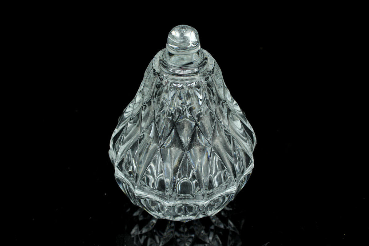 Set van 3 vintage geslepen kristallen bonbonnières - peervormige snoeppotjes met deksel - mini suikerpotjes - 10,5 cm.