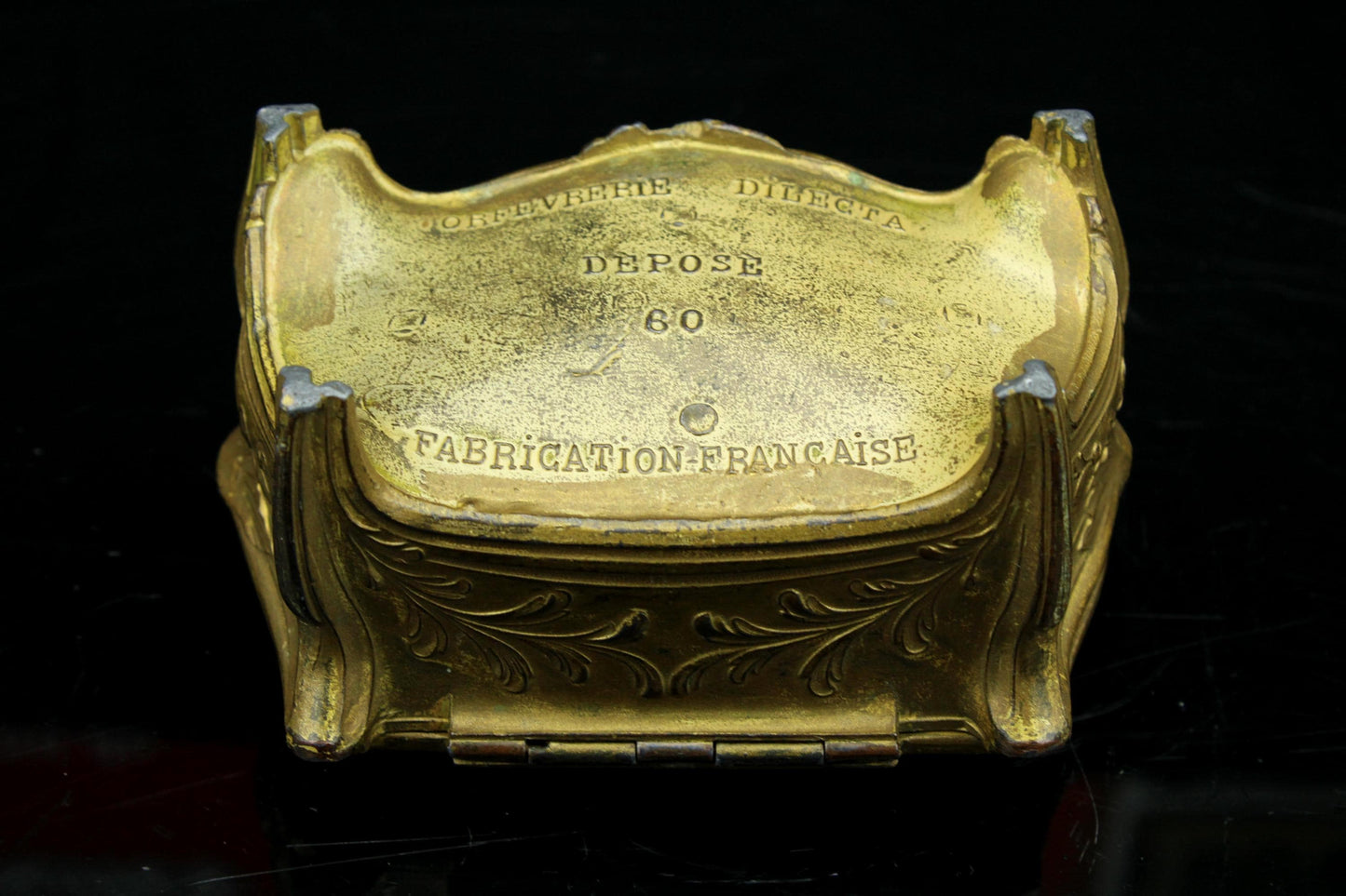Antikes französisches vergoldetes Schmuckkästchen - Orfèvrerie Dilecta - Fabrication Française - Rokoko-Revival-Stil - 11 cm.