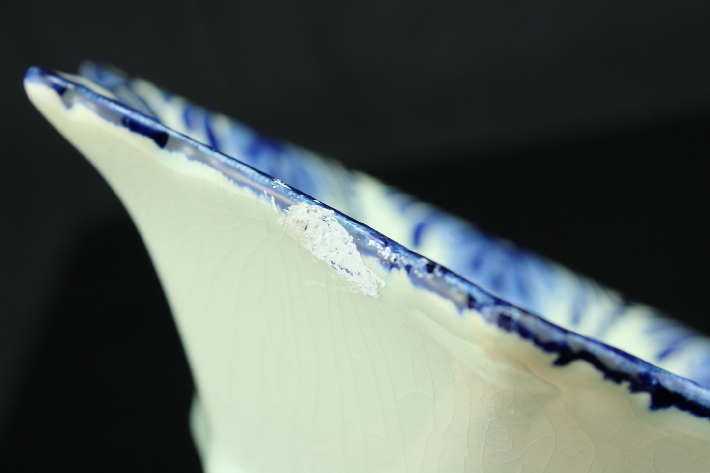 Vintage Delfts Blauw schaaltje - handbeschilderd Hollands molenlandschap - stervormig schaaltje - 17,5cm.