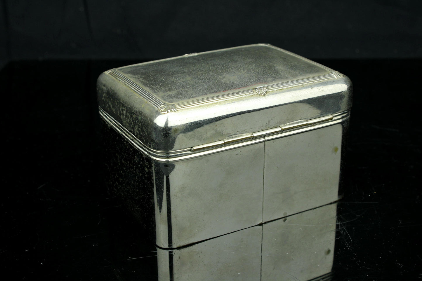 Vintage verzilverde theedoos met Scharnierdeksel - WMF -  Württembergische Metallwarenfabrik - sieradendoosje - 11 cm breed