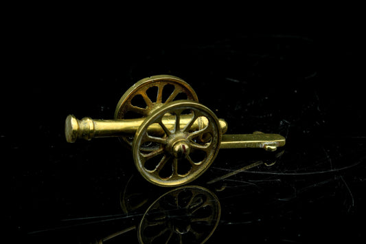 Vintage Miniatur Messing Kanone - dekorative napoleonische Feldkanone - handgefertigt - 8,5 cm.