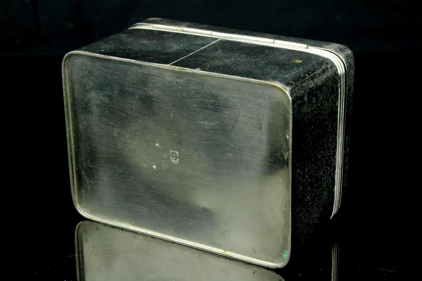 Vintage verzilverde theedoos met Scharnierdeksel - WMF -  Württembergische Metallwarenfabrik - sieradendoosje - 11 cm breed