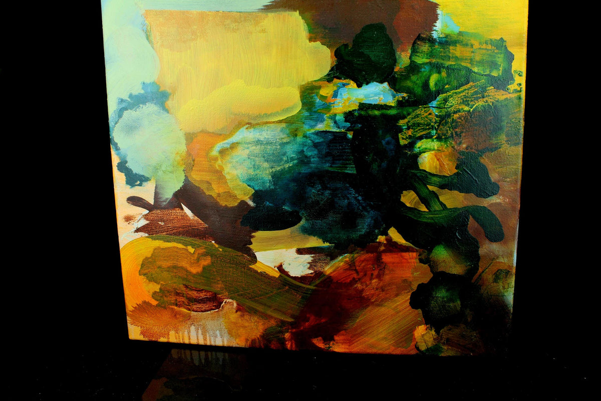 Schilderij Paul van Zoelen - 2003 - olieverf op doek - modern kunstwerk - gesigneerd & gedateerd - expressionistisch landschap - 55 cm.